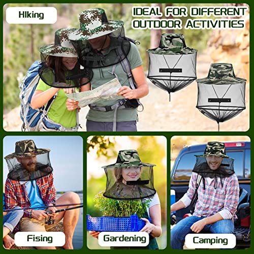 Mosquito Net Hat Sun Hat Mesh Fishing Bucket Cap Garden Bug Cap Face Cover with Zipper for Men Women