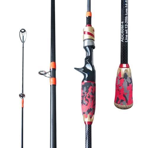 4 Piece Carbon Travel Fishing Rod (ORANGE/black / K-ORANGE-CAST6')
