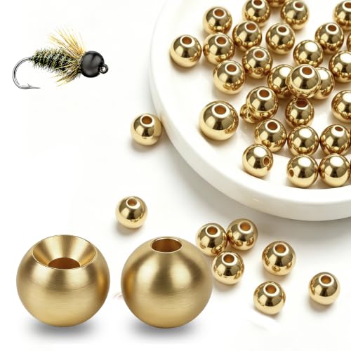 Tungsten Beads for Fly Tying Materials 50pcs Faster Sinking Deeper 13 Sizes (Gold / 4.0MM)