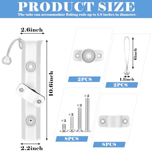 2 Pcs Fishing Rod Holder for Bike Rack Pole Mount Rotatable Fishing Chair Pole Holders with Clamp for Boat Bicycle Motorcycle Kayak Cart (White)