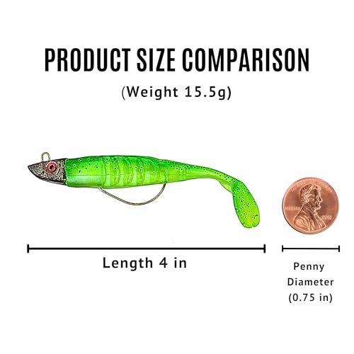 6-Pack - Swimming Minnow, Fishing Lures, Bass Lures, Treble Hook, Realistic Bait - Soft Plastic (15.5g / 10 CM) (15.5g / 10 CM)
