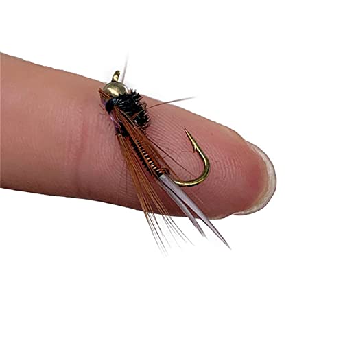 24Pcs Fly Fishing Flies Trout Lures Fishing Tackle Fly Fishing Flies with Boxed Trout Bass Artificial Fish Bait (24Pcs-Brasshead Nymph)