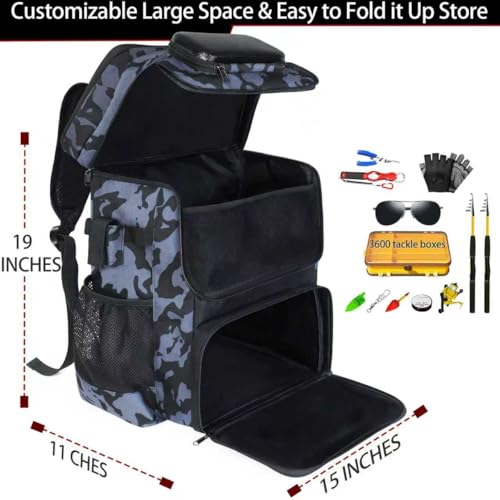 Fishing Backpack with Rod Holder