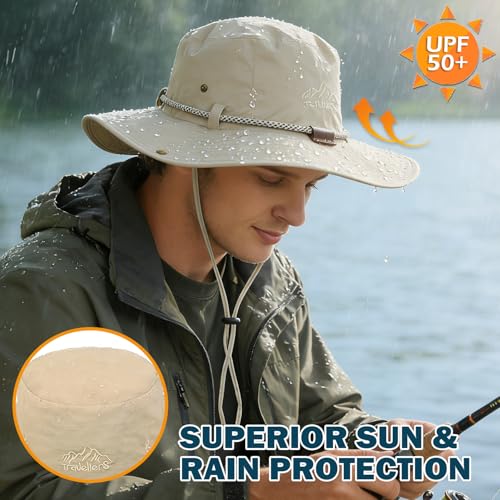 Waterproof Wide Brim Bucket Sun Hat Boonie Hat for Men & Women