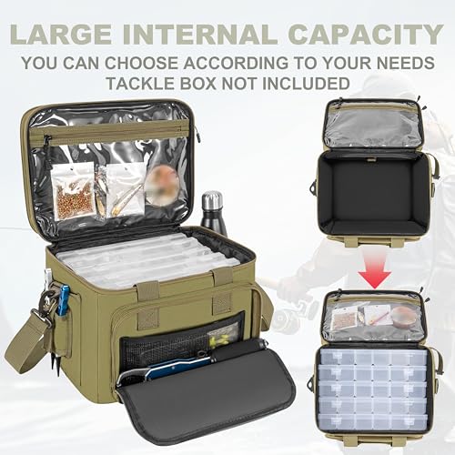 Fishing Tackle Bags (Yellow / S (Stores 6 Fishing Tackle Boxes))