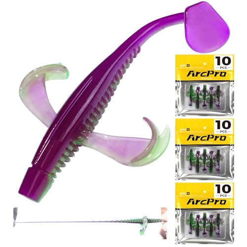 Paddle Tail Swim Baits (Pumpkin Green)