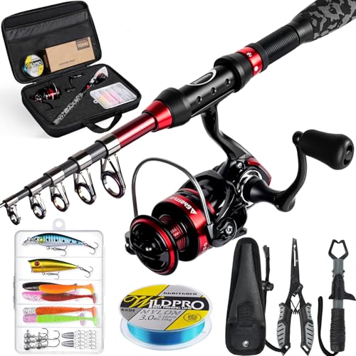 7PCS Fishing Rod and Reel Combo (1.8m/6ft / Full Kit With Fishing Tools)