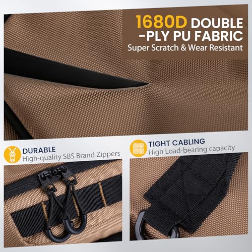 Khaki Fishing Bag w (Khaki / 1680d Double-strand Pu Backpack + (3)3600 Trays)