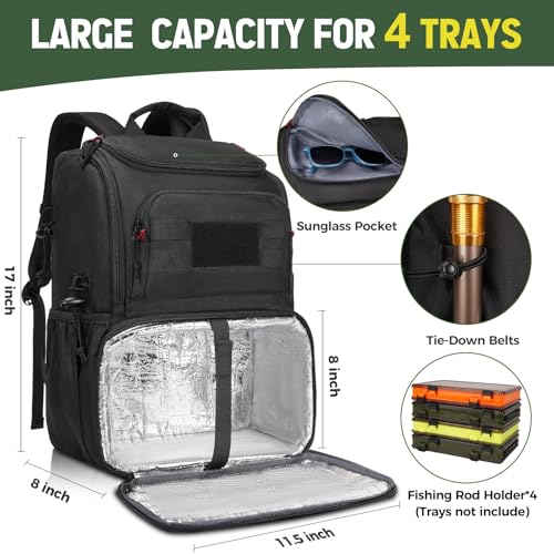 Fishing Backpack Tackle Box (Black)