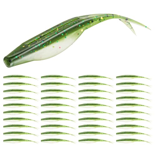 Fork Tail Soft Lures (4 Inch-40pcs / Baby Bass)