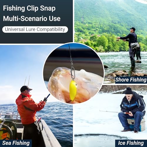 High Strength Saltwater Barrel Swivels Fishing Tackle Stainless Steel Line Connector Fishing Snaps Swivel Change Quick Fishing Clips Snap Black Nickel