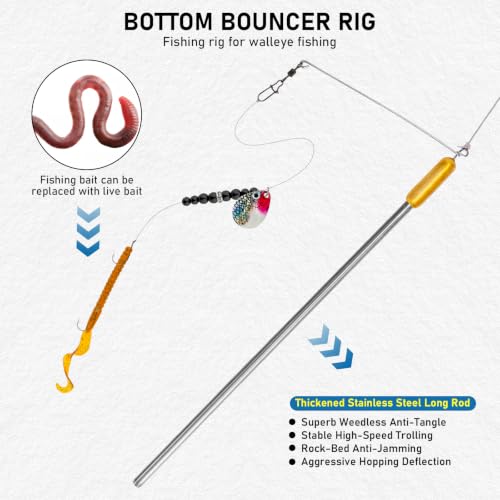 5 Pack Bottom Bouncer for Walleye Rigs (Golden / Bold-3oz-5PCS)