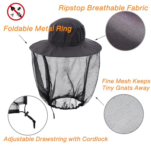 Mosquito Head Net Hat (Black)