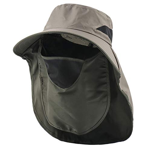 Waterproof Wide Brim Sun Hat with Neck Flap for Hiking