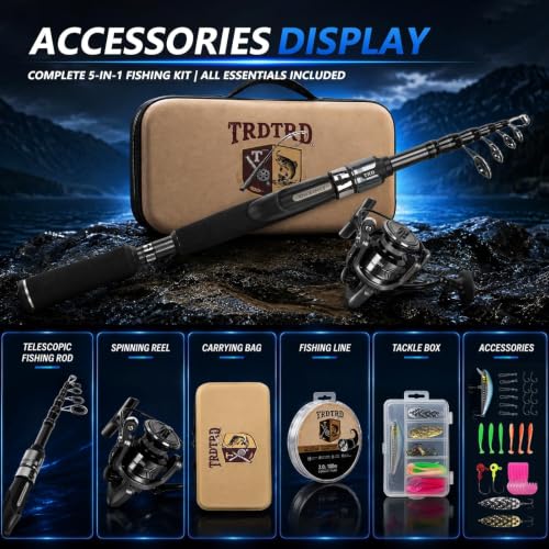 Fishing Rod and Reel Combo Kit (black)