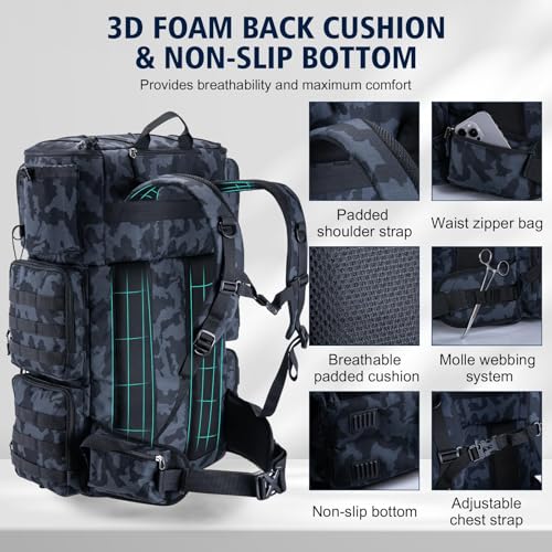72L Fishing Tackle Backpack with Cooler & 4 3700 Tackle Boxes (A2:Camo with 4 3700 Tackle Boxes)