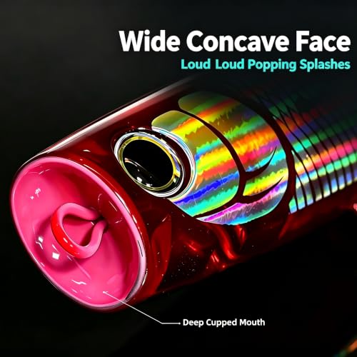 1.41oz 2.29oz Floating Saltwater Topwater Popper Lure (Blue-pink / 1.41oz/5.12")