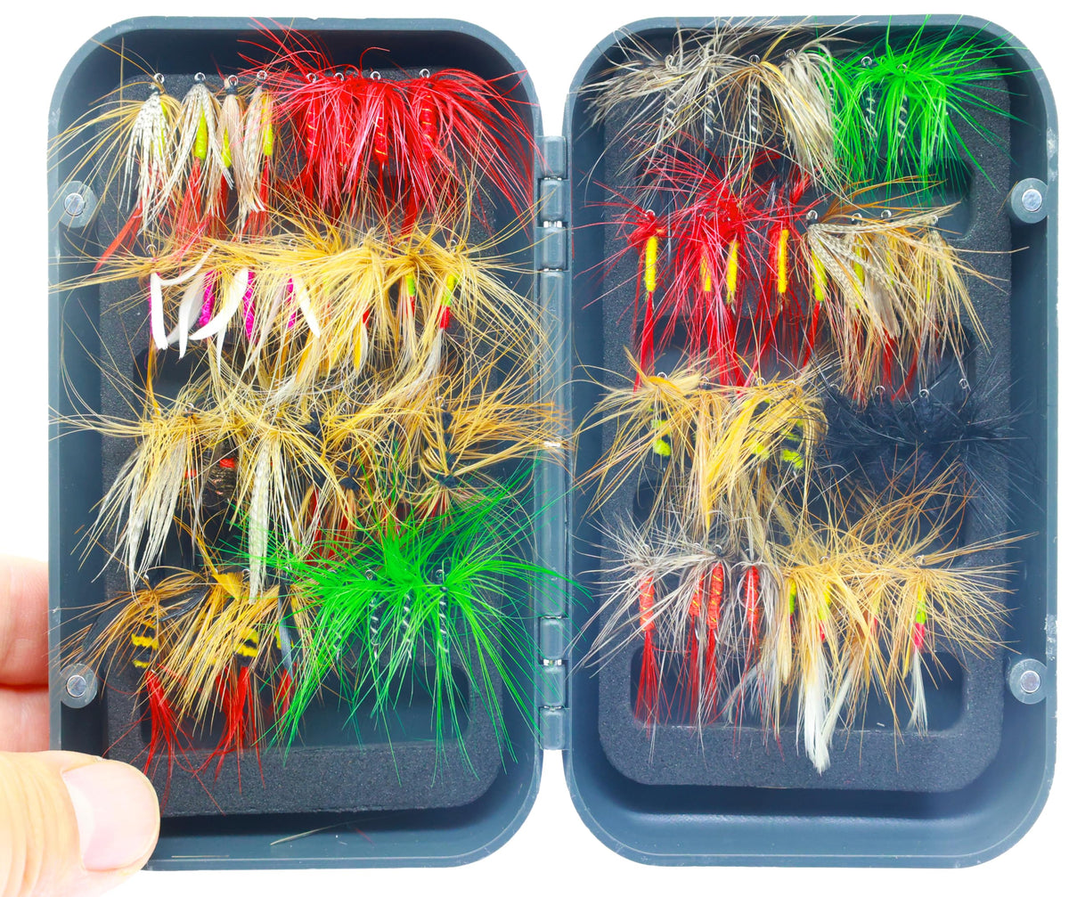 Fly Fishing Flies Nymphs for Fly Fishing Trout Lures with Magnetic Fly Box (64pcs flies kit)