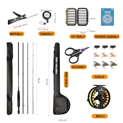 Stealth Fly Fishing Rod Combo Starter Kit 9FT 6WT 30T Carbon Fly Rods (9ft 6wt 4 pc)