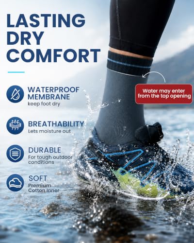 Waterproof Socks for Men (Large / Gray/Black)