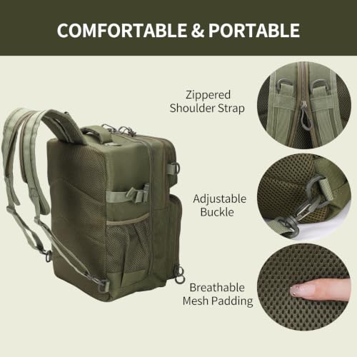 Fishing Backpack with Rod Holder (Green / Large)