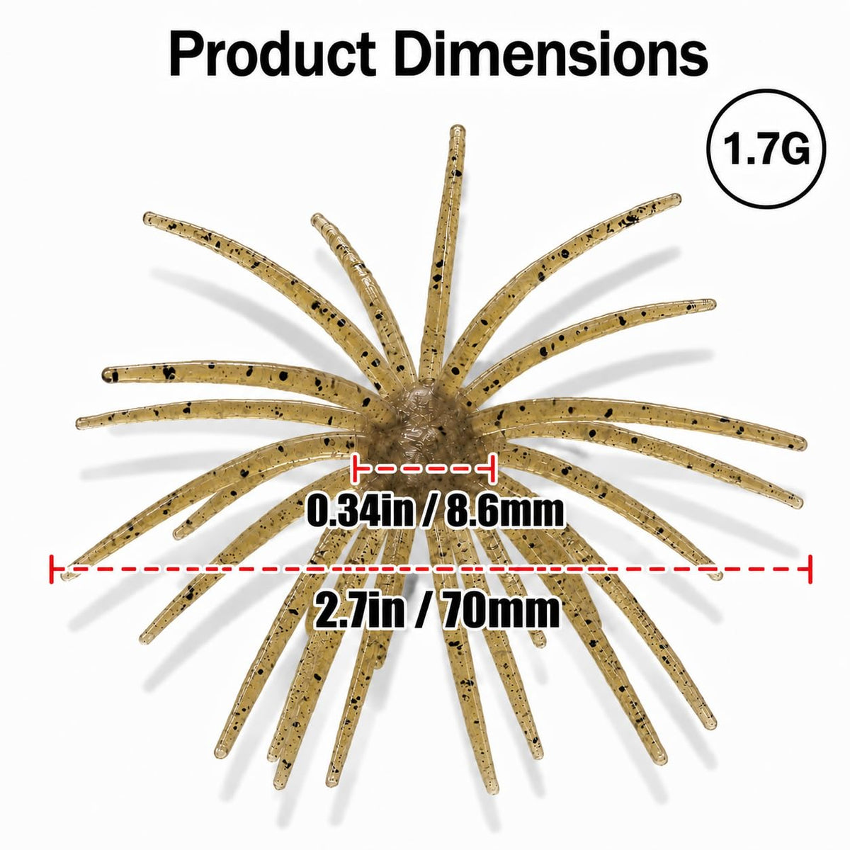 5PCS Urchin Baits for Bass Fishing (Tan / 5PCS-2.7in-Small)