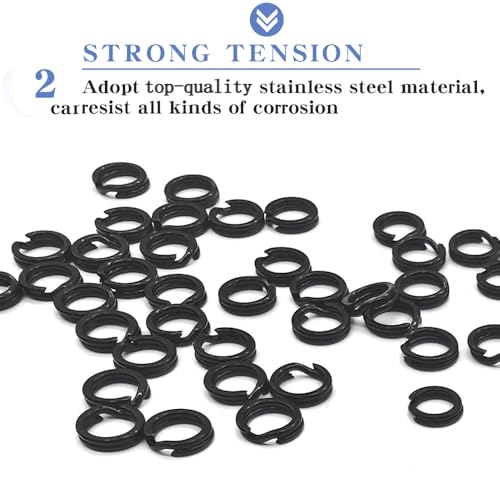200PCS Heavy Duty Stainless Steel Split Rings Double Fishing Lure Rings