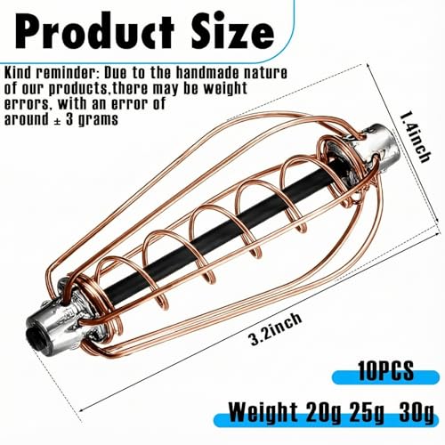 10 Pcs Method Feeders Carp Fishing (30 Grams / Gold)