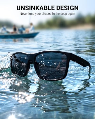 Floating Sunglasses for Men Women (P1 Black Floating Frame/Gray Lens)