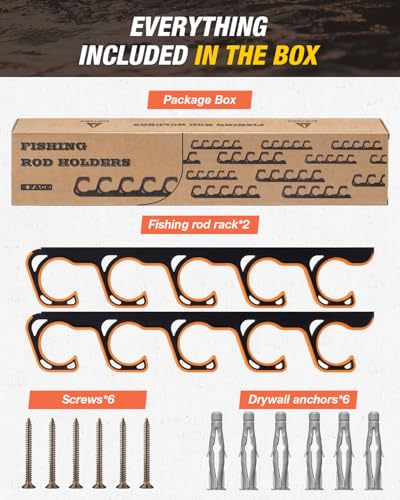 Fishing Rod Rack (Orange / 1 pack holds up 5 rods)