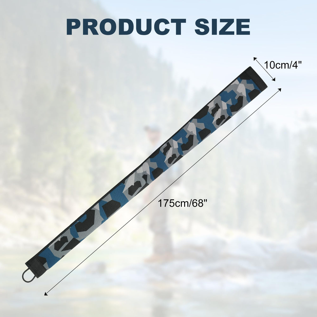 Neoprene Fishing Rod Sleeve Rod Socks for Casting (69" / 2-Dark Camo)