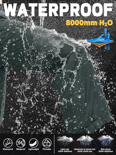 Mens Waterproof Pants Rain Over Pant (40W x 30L / Grey)