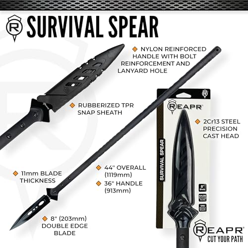 44" Fixed Blade Stainless Steel Throwing Spear