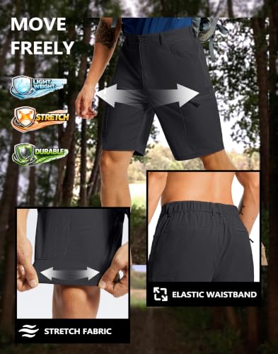 Men's Hiking Cargo Shorts 9" Lightweight Quick Dry 6 Pockets