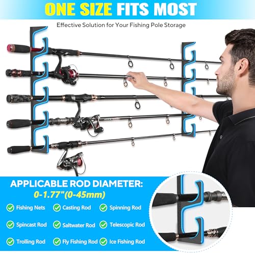 H5P Fishing Rod Holders for Garage Wall