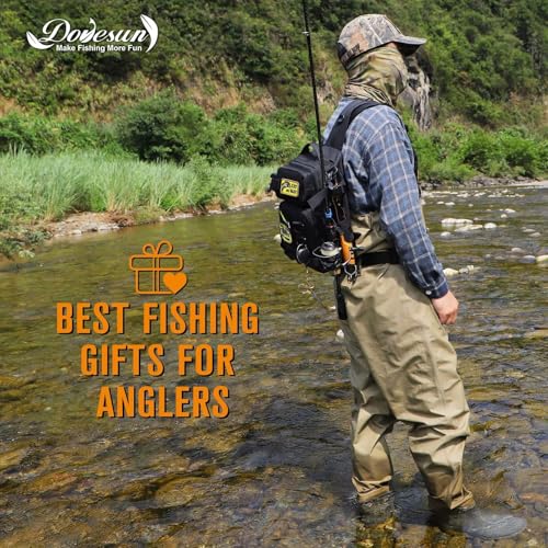 Small Fishing Backpack with Tackle Boxe Fishing Sling Bag with Tool Set DIY Embroidery Patche Tackle Bag Gift for Men