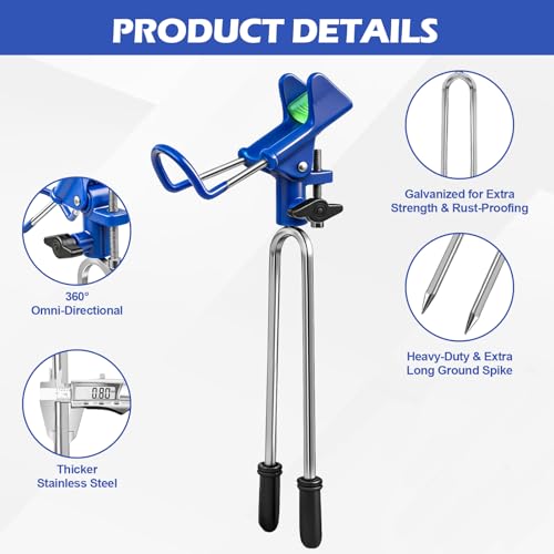 Fishing Rod Holder for Ground (Blue -4 Pack)