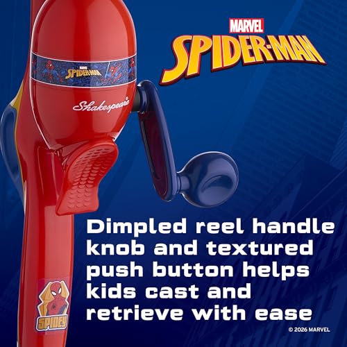 Marvel Spiderman Kit 2'6" Spincast Combo for Kid (Marvel Spider-Man Beginner)
