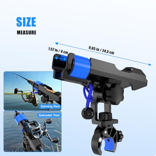 Clamp On Rod Holder for Fishing Boat (Black)