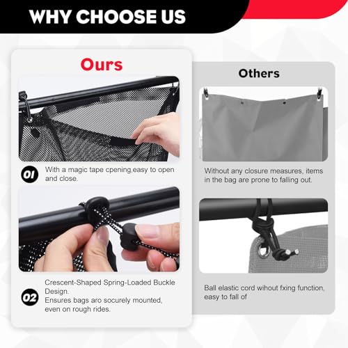 2 Pcs UTV Trash Sack PVC Mesh Bag (black)