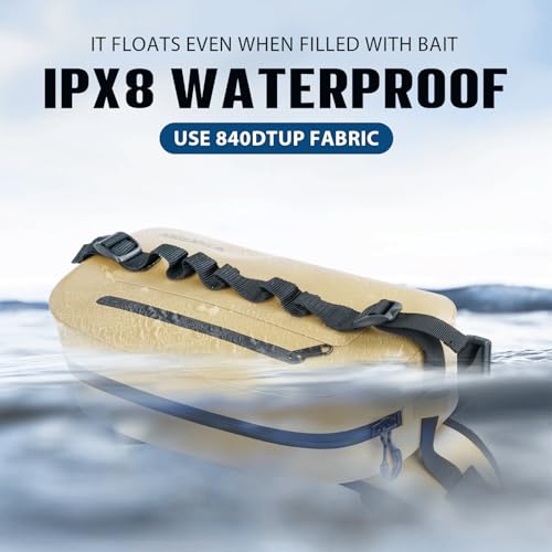 IPX8 Waterproof Fishing Backpack with Rod Holder (Brown-waist Bag)