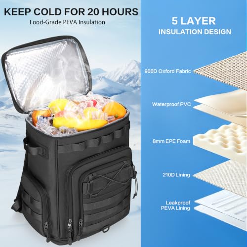 48 Can Tactical Cooler Backpack Insulated