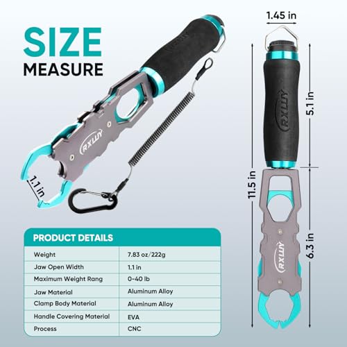 11.5" Fish Lip Gripper with Scale (Light Blue)