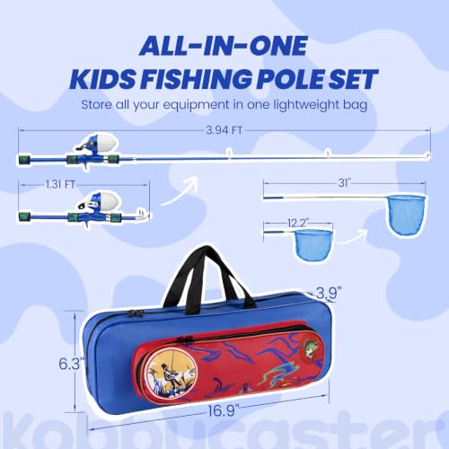 Kids Fishing Pole (Blue / 3.94-ft Set)