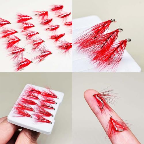 10Pieces Fly Fishing Flies Lure Artificial Insects Winged Caddis (Red)