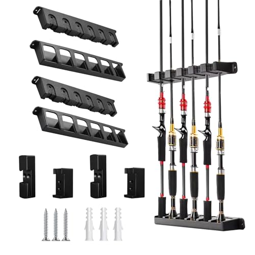 Fishing Rod Holder for Garage Fishing Pole Holders Fishing Rod Rack Vertical Wall