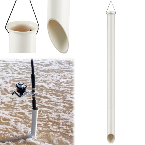 4 Pcs Tubular Sand Spikes for Surf Fishing PVC Surf Shore and Beach Fishing Rod Holder Sand Spike for Beaches (36 Inch)