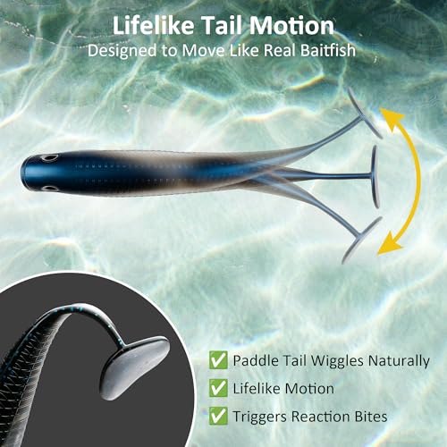 Paddle Tail Swimbait Fishing Lures for Bass Fishing (Pumpkin)