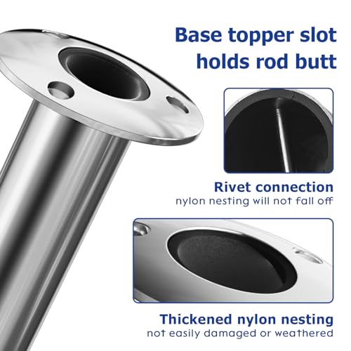 90 Degree Fishing Rod Holder 2 Pack (Stainless Steel - 90 Degree)