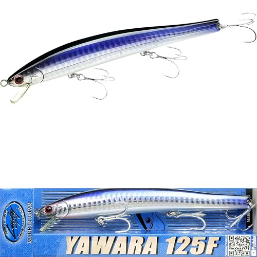 FlashMinnow 125 YAWARA Saltwater Fishing Lure (No Scales / 7635 KL Zebra Purple Anchovy / 125F)